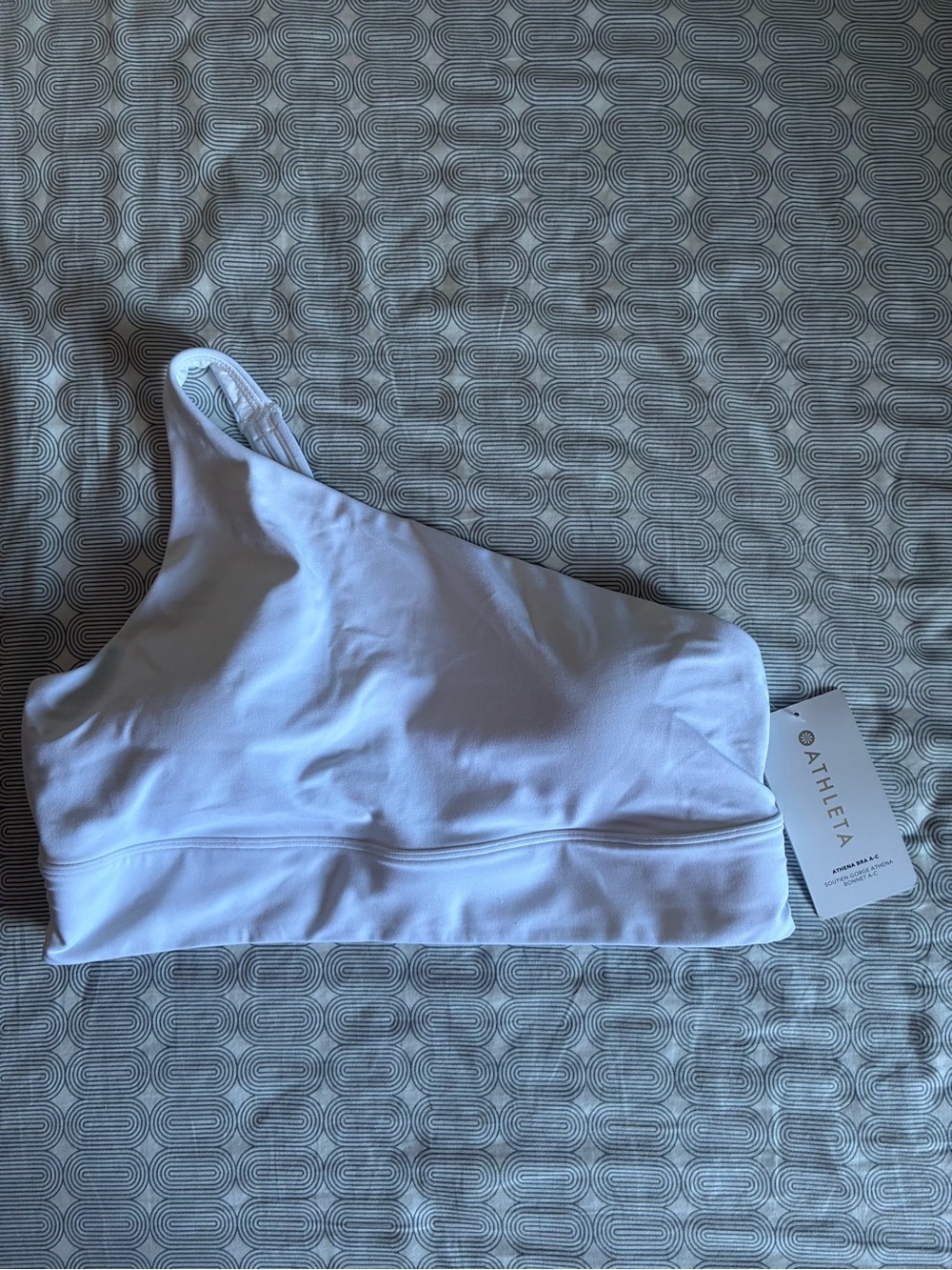 Athleta White One-Shoulder Athletic Bra with Light Support